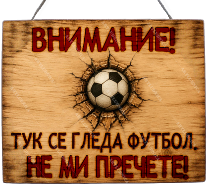 Забавна дървена табела "Не ми пречете!" - Опция за изписване на ваш текст