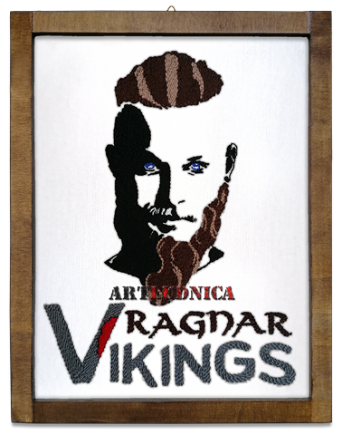 "Ragnar Lodbrok" от сериала "Vikings“ - пано-картина от прежда – Ръчна изработка
