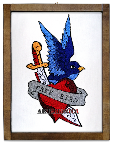 „Free bird“ - пано-картина от прежда – Ръчна изработка