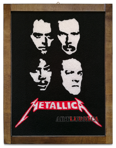 „Metallica“ - пано-картина от прежда – Ръчна изработка