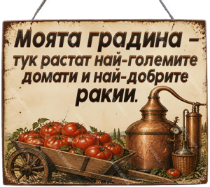 Забавна дървена табела "Моята градина" - Опция за изписване на ваш текст