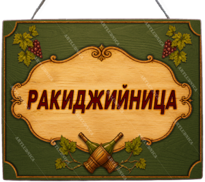 Дървена табела "Ракиджийница" - Опция за изписване на ваш текст
