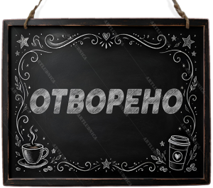 Двустранна дървена табела „Отворено / Затворено“ - Вариант 4" - Опция за изписване на ваш текст