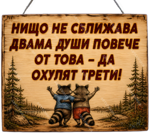 Забавна дървена табела "Сближаване" - Опция за изписване на ваш текст