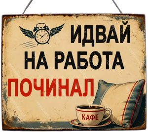 Забавна дървена табела "Работно състояние" - Опция за изписване на ваш текст