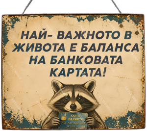 Забавна дървена табела "Важното в живота" - Опция за изписване на ваш текст