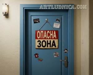 Дървена табела "Опасна зона" - Опция за изписване на ваш текст