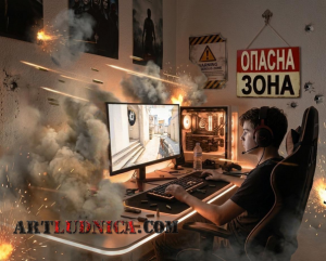 Дървена табела "Опасна зона" - Опция за изписване на ваш текст