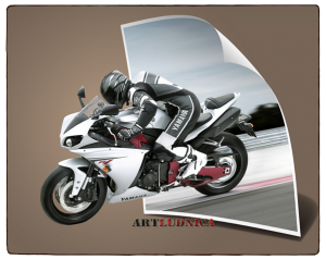„Moto - speed“- Дигитална манипулация изработена върху дърво